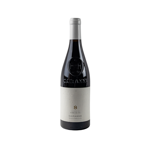 Fles rode Cairanne Rouge van Chateau de Serre Blanc uit de Rhone Frankrijk