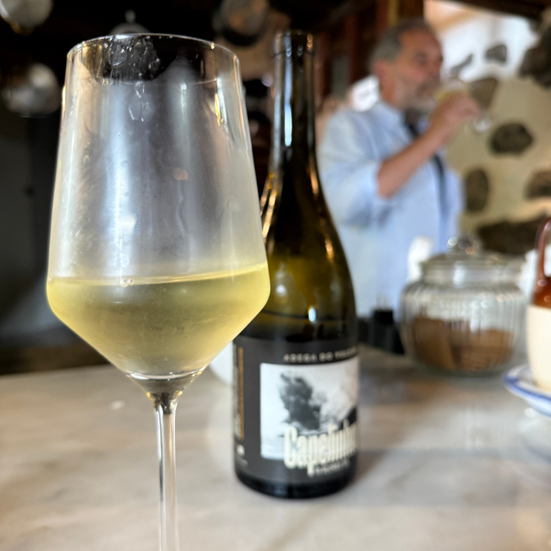 glas wijn fles wijn Capelinhos wijnmaker Adega do Vulcao Azoren