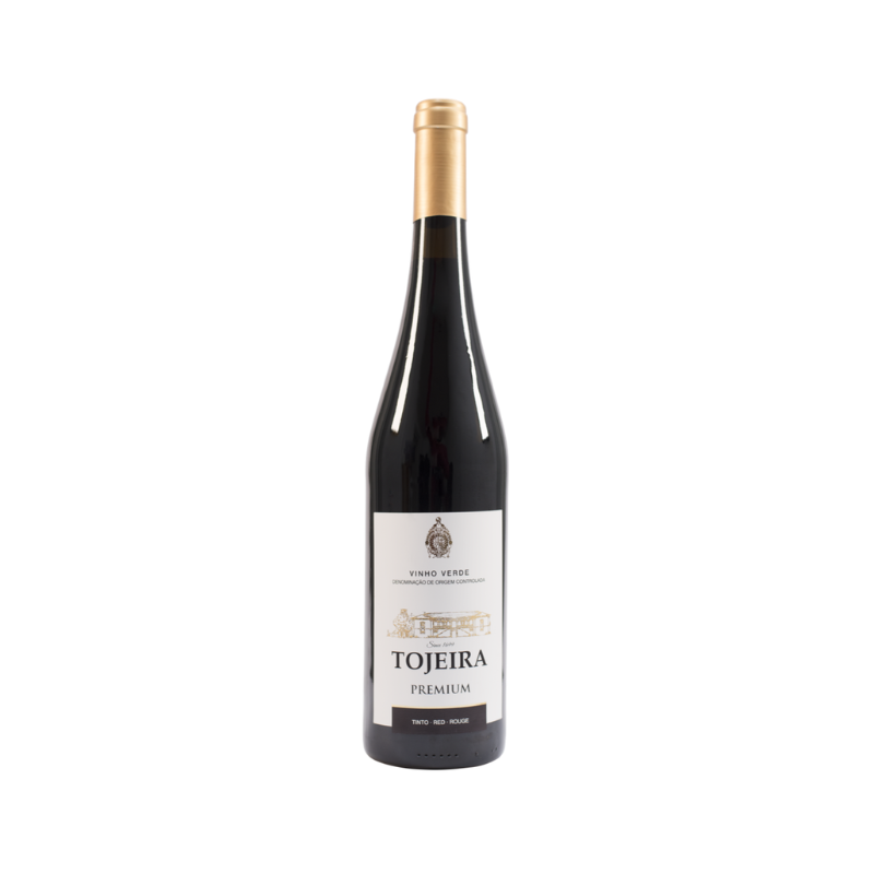 Fles rode wijn van Casa da Tojeira rode vinho verde  uit de regio vinho verde Portugal