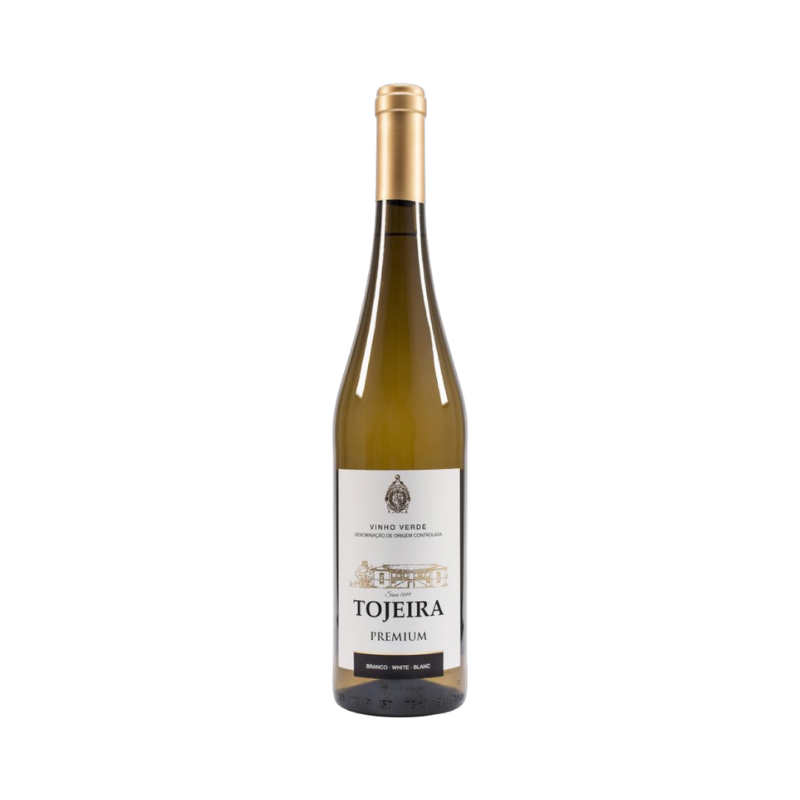 Fles witte wijn van Casa da Tojeira Premium Branco uit de regio Vinho Verde Portugal